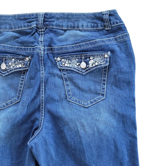 Lane Bryant Slim Boot Genius Fit Jeans Womens Size 20 Embellished Back Pockets - Picture 5 of 6